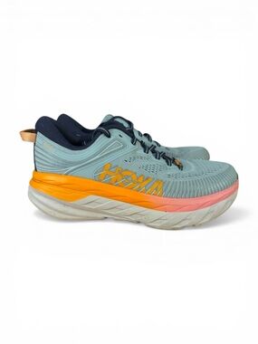 Hoka W’s Bondi 7 in Color ‘Blue Haze Black Iris’, Size 8D (Wide)